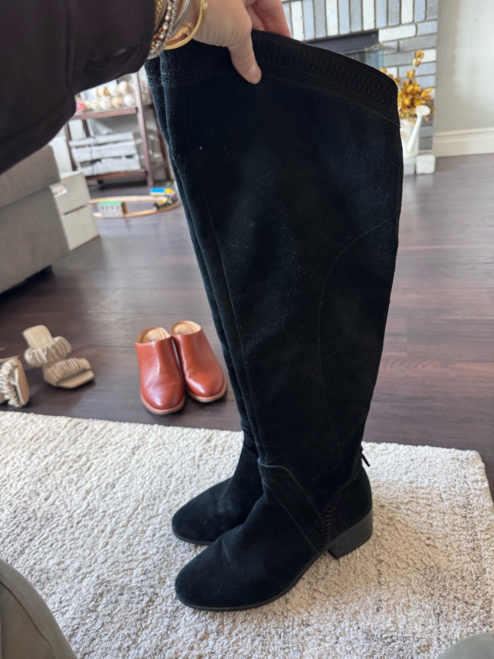Vince Camuto over the knee suede karindo boots black